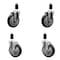 Service Caster 5'' Black Poly Wheel Swivel 1-3/8'' Expanding Stem Caster Set 2 Brakes, 4PK SCC-EX20S514-PPUB-BLK-2-TLB-2-138 - alternate 1